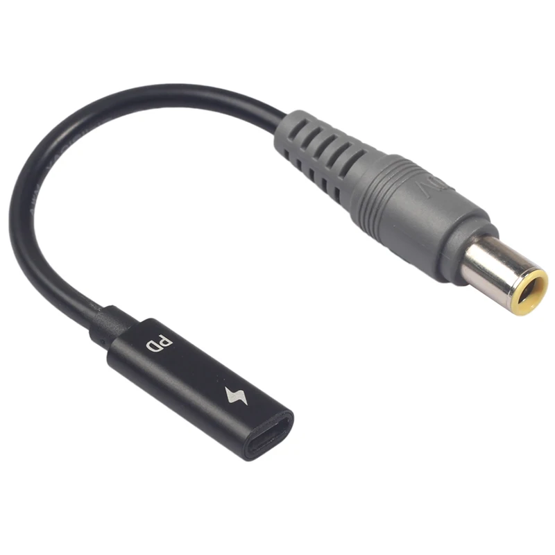 Cable de carga USB tipo C hembra PD para Lenovo Thinkpad X61S, R61, T410, T420S, T400, T430, SL400, E425, adaptador de cargador de corriente para ordenador portátil