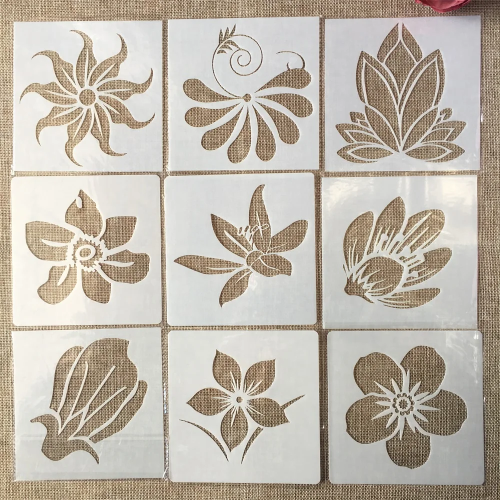 

9Pcs/Set 13cm Flower Bud DIY Layering Stencils Painting Scrapbook Coloring Embossing Album Decorative Template