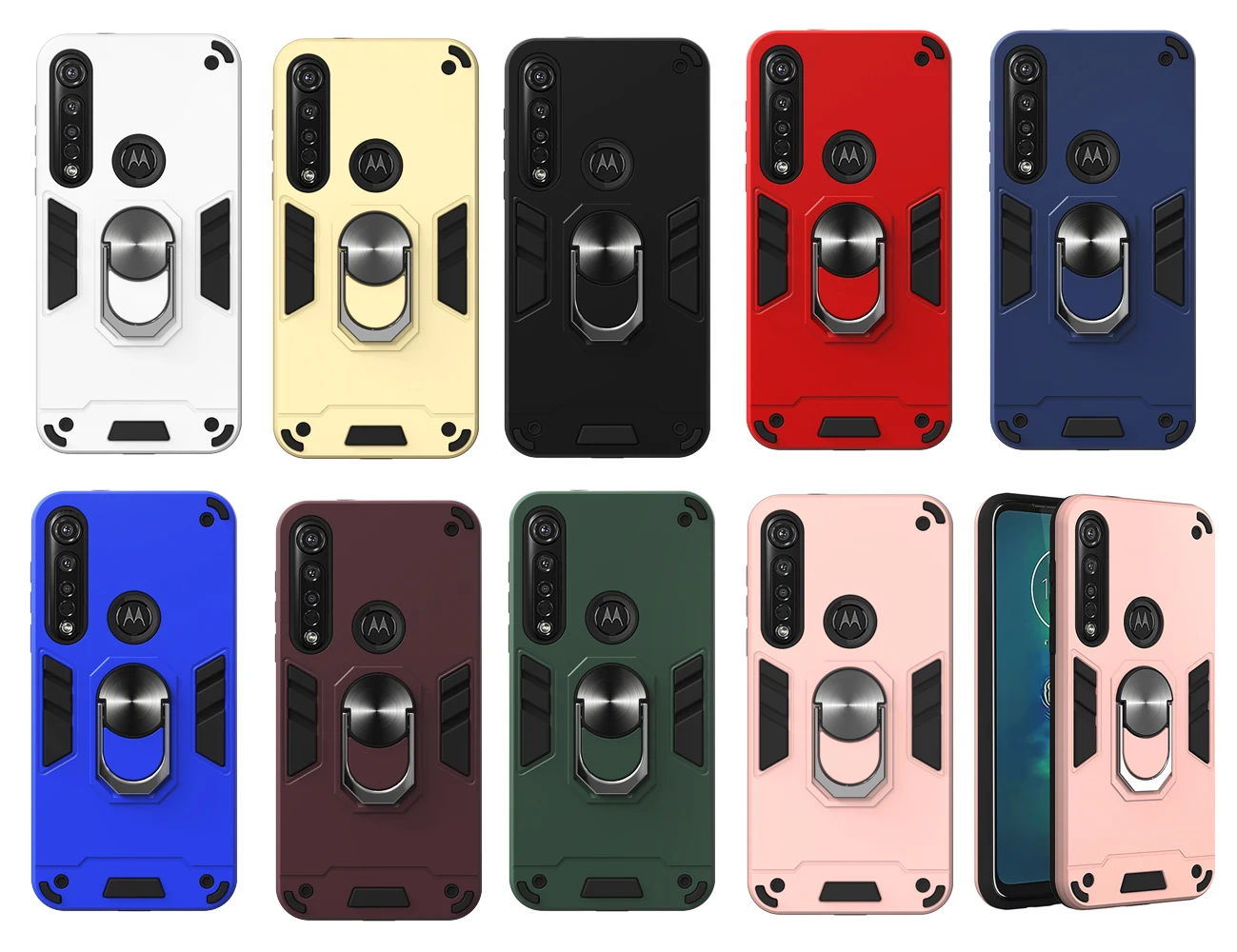 For Motorola Moto G8 Plus Case With Stand Ring shockproof Armor protective Back cover Case for Moto One Macro G8 Play G8Plus