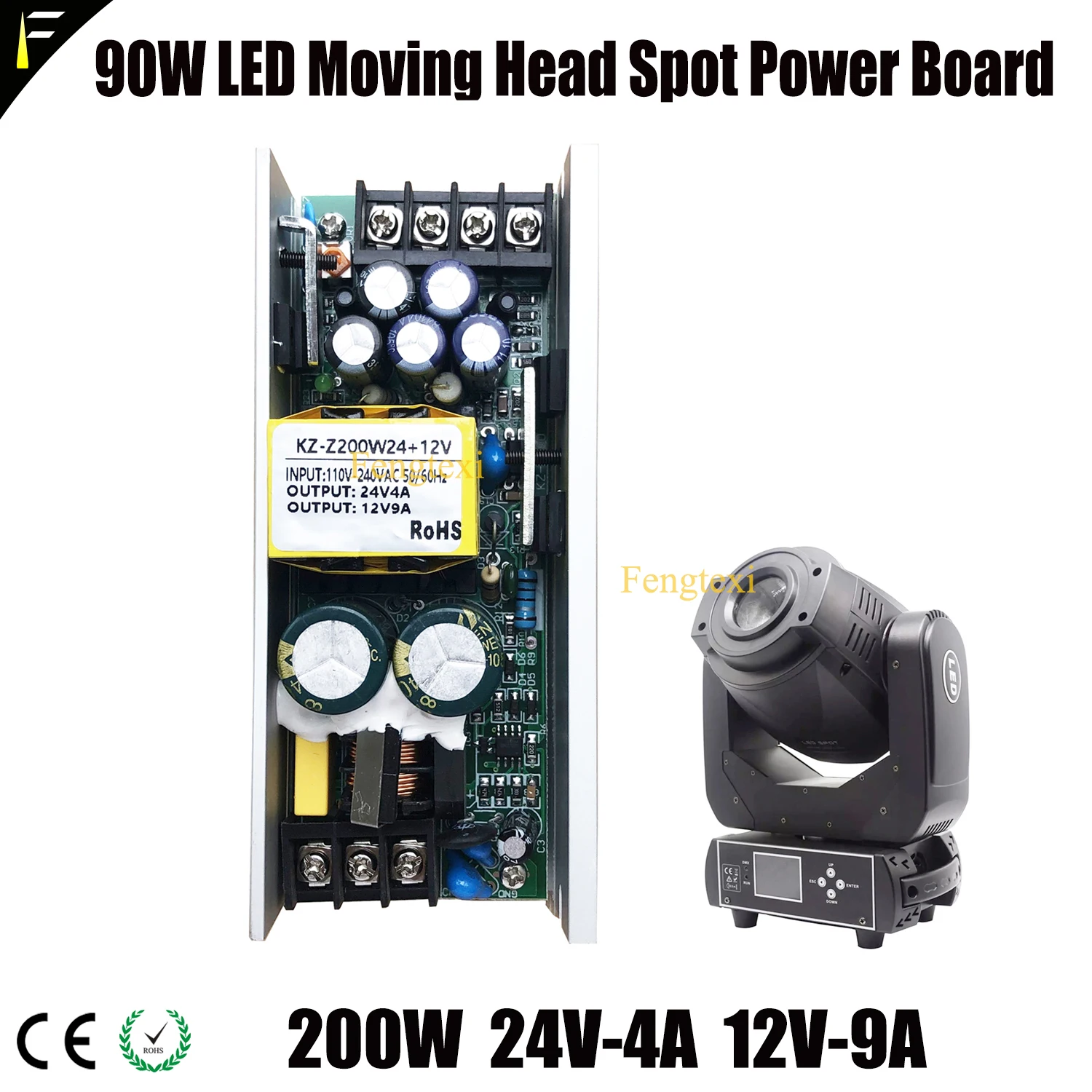 Dj Stage 60w 90w LED Moving Head Gobo Spot Light Switch Power Source Board Supply 180w24v12v 200w24v12v