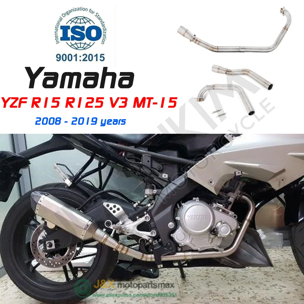 Motorcycle Full Exhaust Escape System Pipe Slip On For Yamaha YZF-R15 R125 MT125 MT-15 MT 15 125 V1 V2 V3 R125 2008-2019 Exhaust