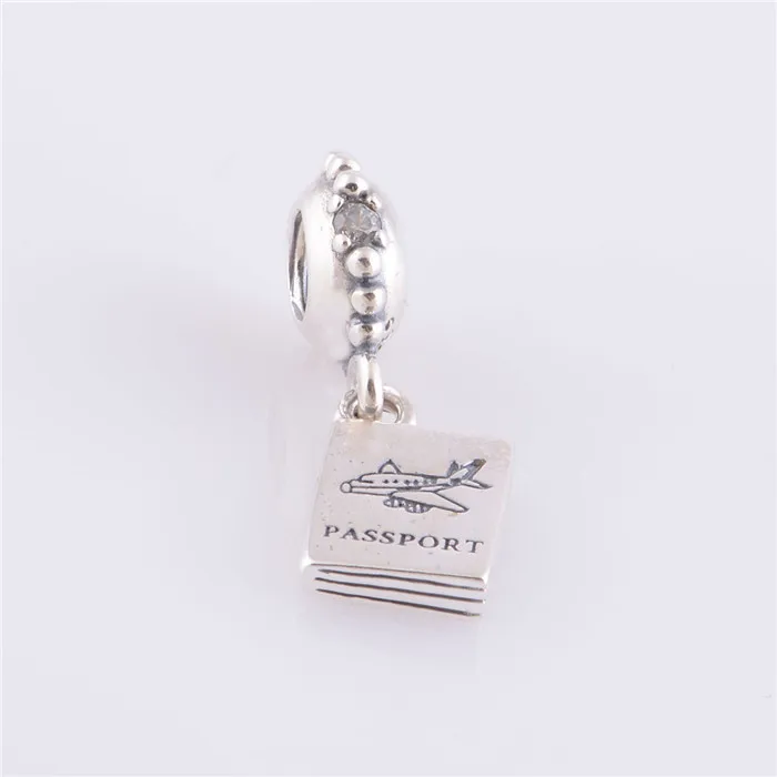 

Authentic 925 Sterling Silver Passport CZ Dangle Thread Charm Beads Women Jewelry Fits Pandora Charm Bracelets & Bangle Making