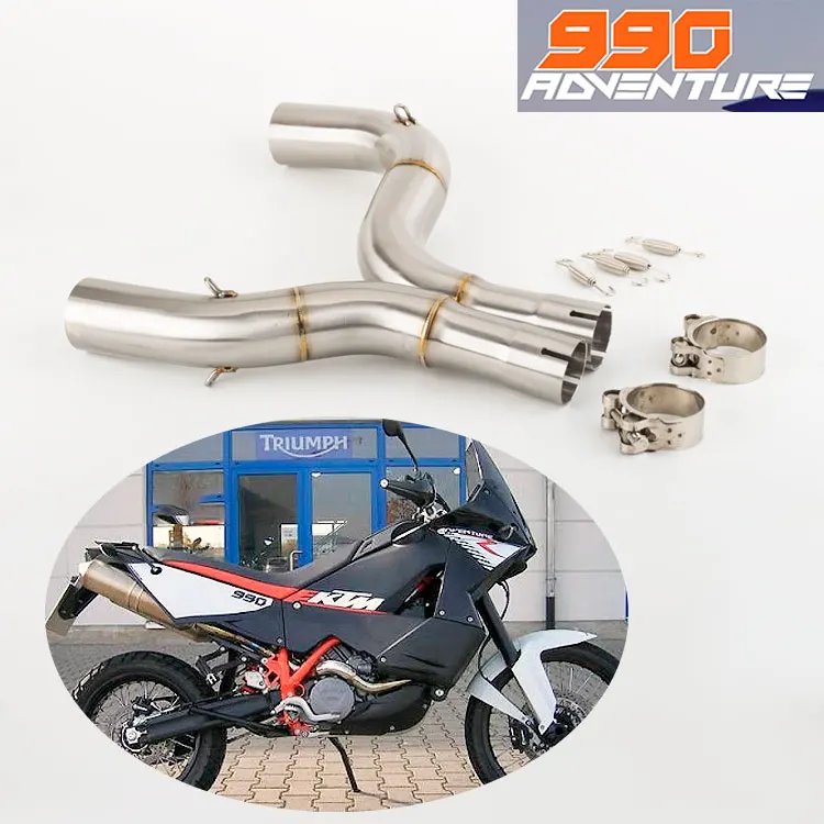 990 Slip On For KTM 990 Adventure RS 2006-2012 Motorcycle Mufferl Exhasut For 990 ADV R/S Middle Link Pipe Escape Muffler