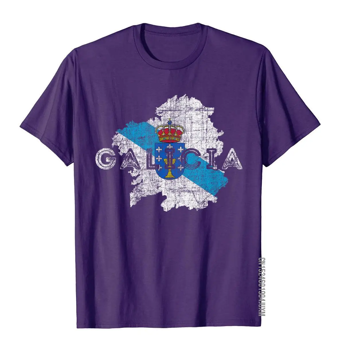 Galician Map And Flag Distressed Galicia Souvenir T-Shirt Cotton Cosie Tops T Shirt Newest Men Top T-Shirts Summer