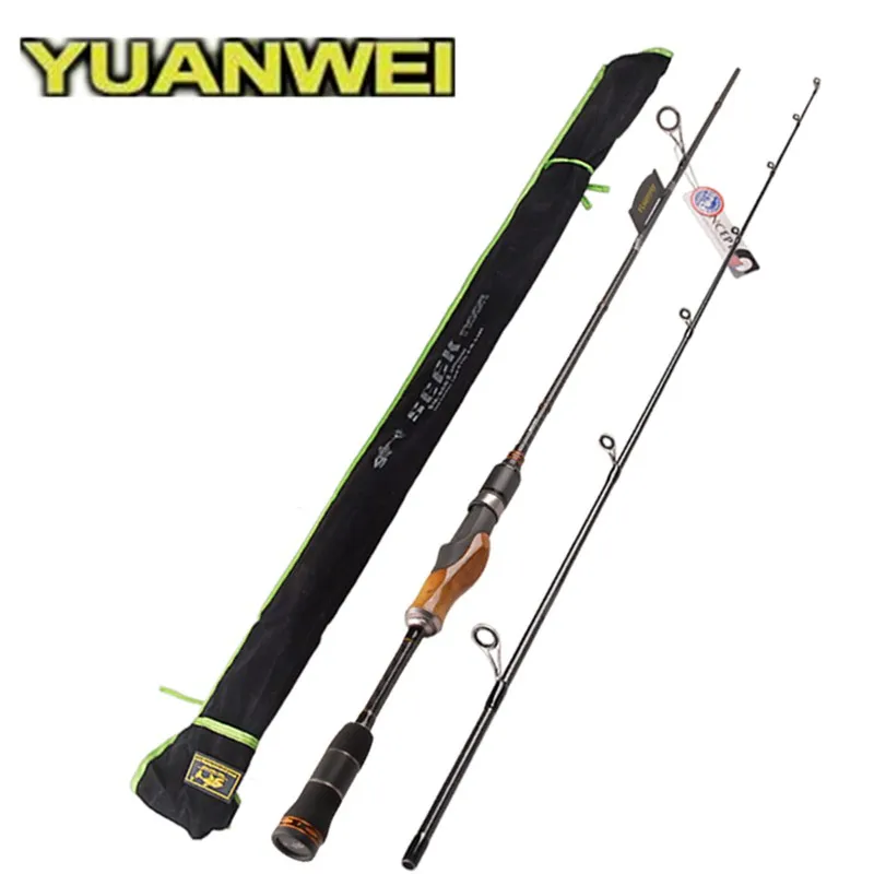 

YUANWEI 1.98m 2.1m 2.4m Spinning Fishing Rod 2 Sections Wood Handle ML/M/MH Carbon Fiber Lure Rod FUJI Accessories Fishing Rod