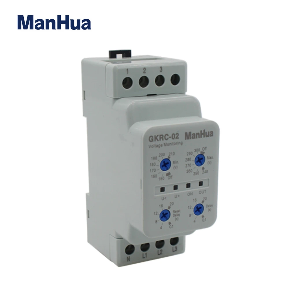 Device Relay AC GKRC-02 Phase failure protection relay With Low Power Three phase four wire Sealed Voltage Monitoring Relay