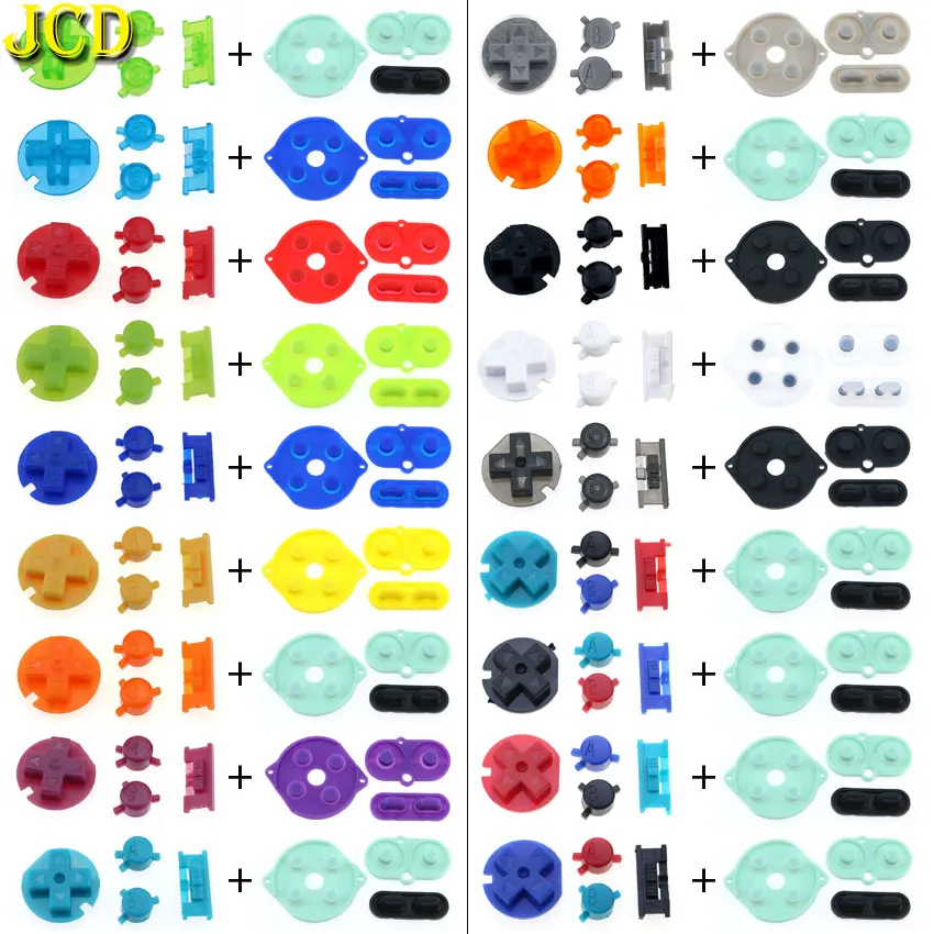 

JCD Power ON OFF D Pads A B Buttons Keypads for Gameboy Color Silicone Rubber Conductive Button For GBC