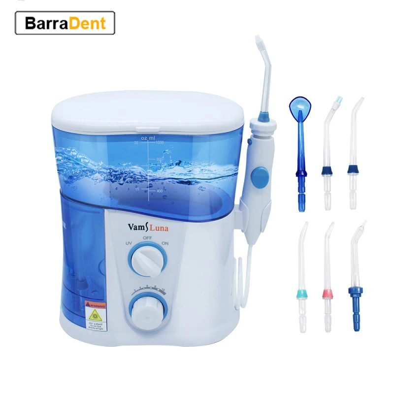 

Upgrade Water Flosser Dental Oral Irrigator for Teeth Brace Cleani1000ml Oral Irrigator With 7 Multifunctional Jet Tips Family