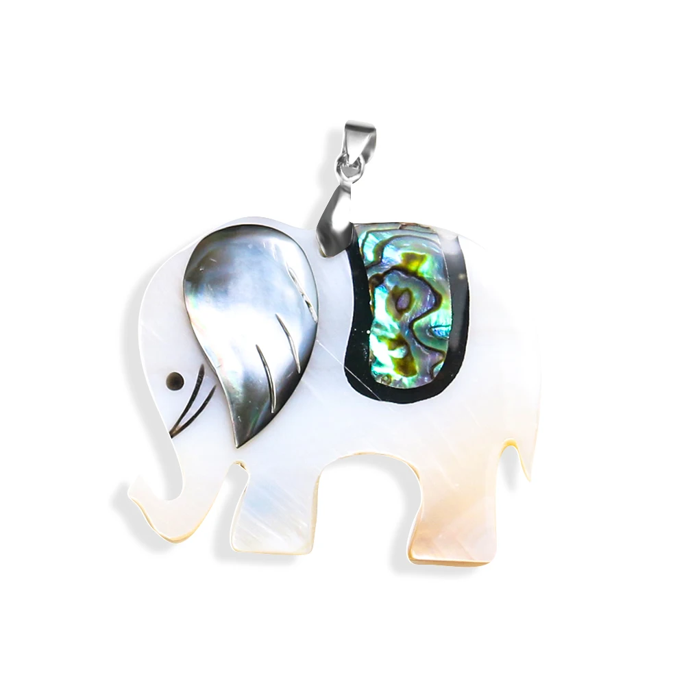 

Natural Abalone Shell Elephant Pendant Mother of Pearl Shell Charms Pendant Necklace DIY Jewelry Making Findings Accessories