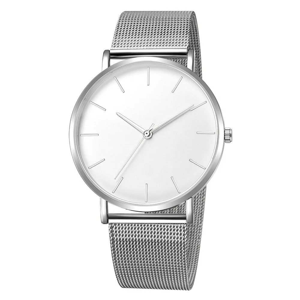 Reloj de lujo de malla de acero inoxidable para mujer, pulsera informal de cuarzo, europeo y americano, 2021