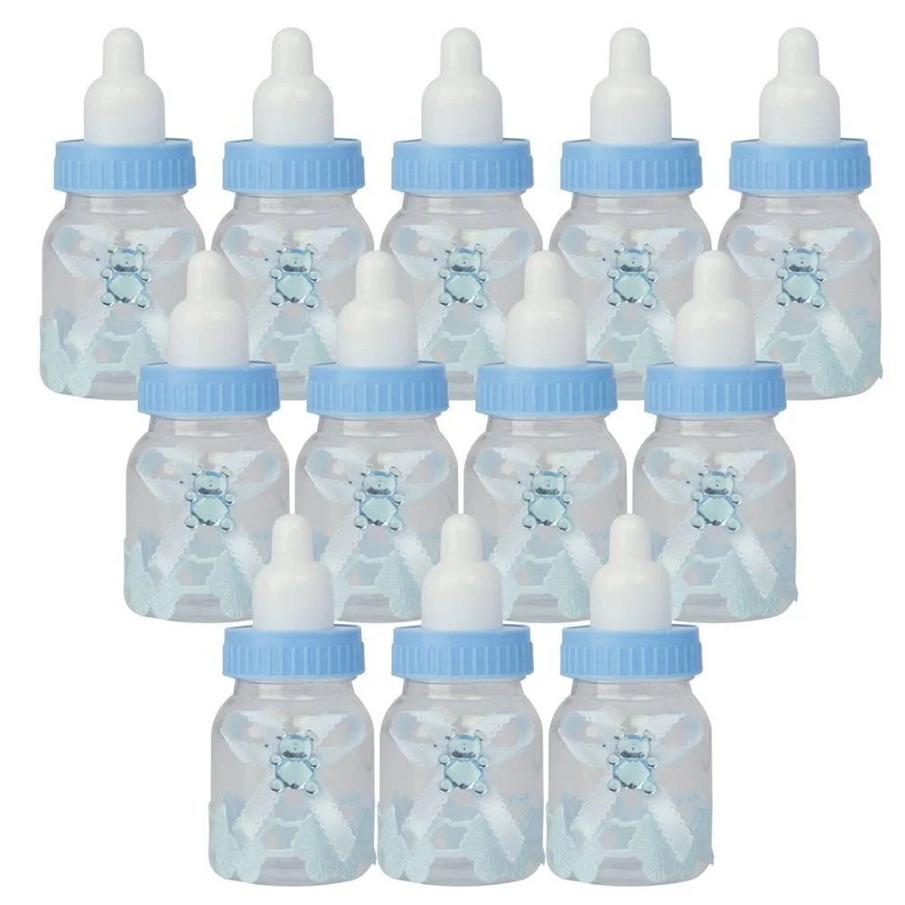 صندوق حلوى بلاستيك مع فيونكة ، 12 قطعة ، لهدايا أعياد الميلاد ، حفلة ما قبل الولادة ، المعمودية ، تذكار ، بيع بالجملة