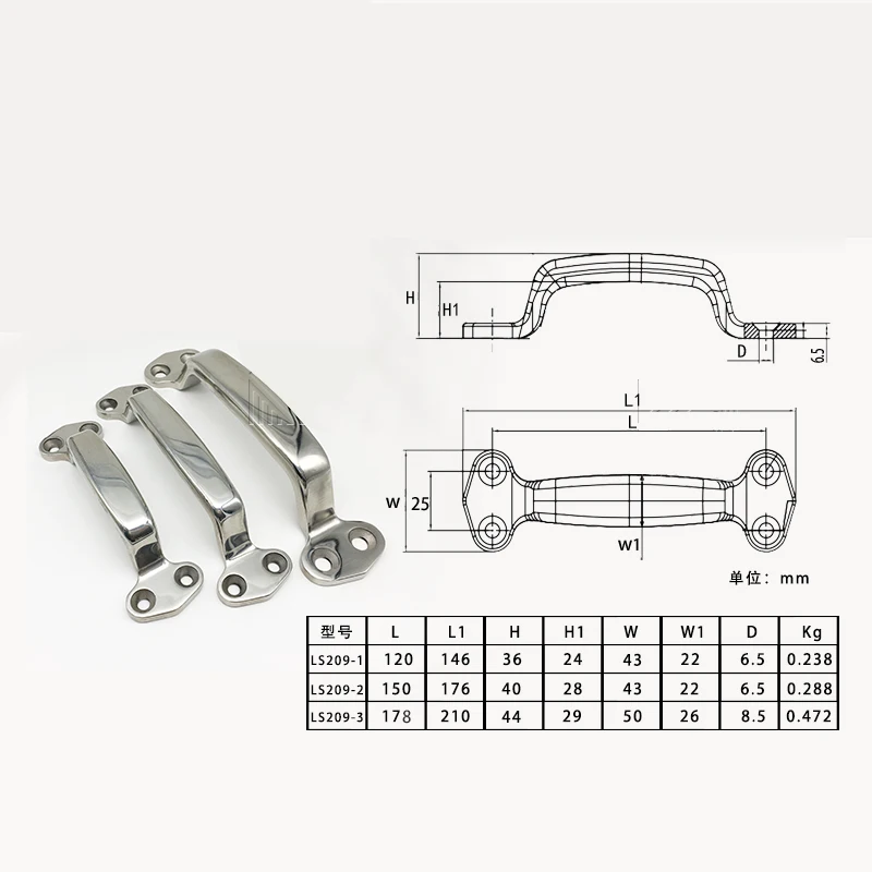 Picture 6: Thickened Solid 304 Stainless Steel Heavy Handle Plus Heavy Door Bow Knobs Industrial Load-Bearing Pull Handle