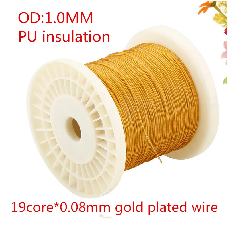 diy earphone wire core OD:1.0MM copper/silver plated/gold plated wire 10m-100m