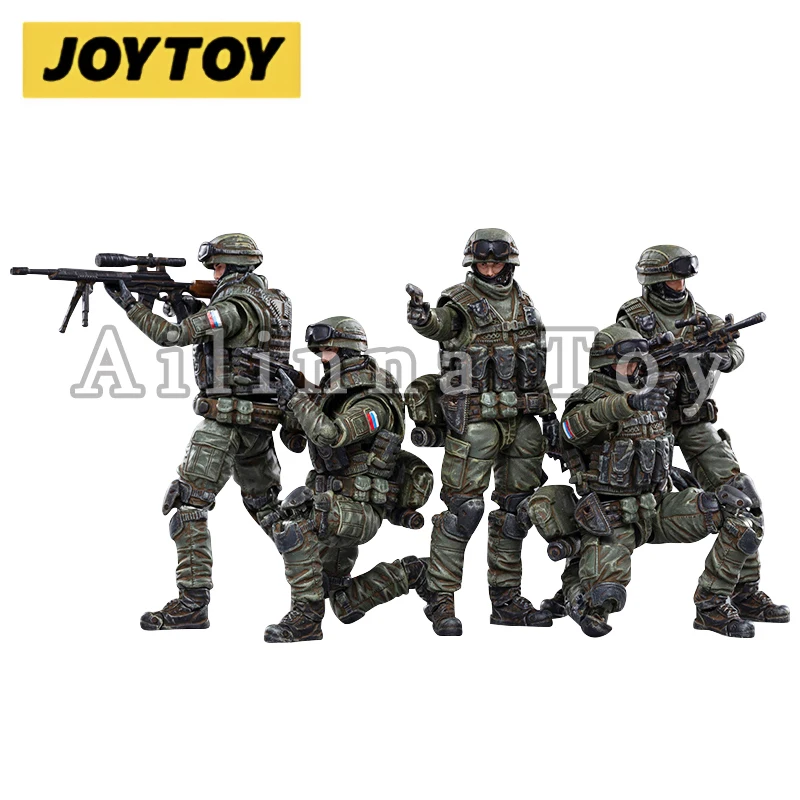 JOYTOY-figura de ação infantaria naval russa, coleção anime, modelo militar, presente, 1:18, 3.75, 5 unidades por conjunto