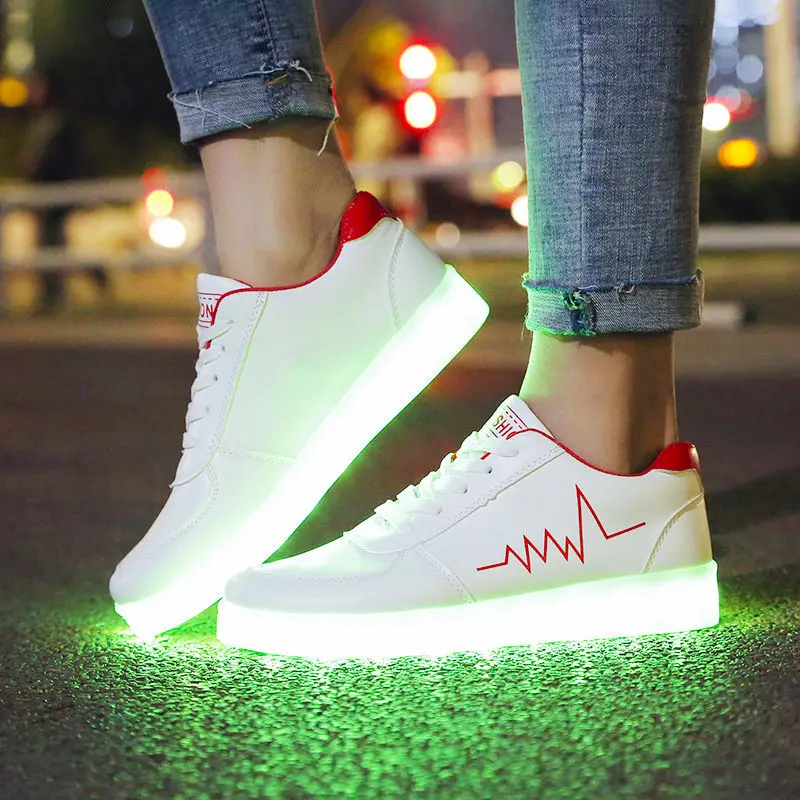 

Luminous Sneakers Casual Glowing Lights Shoes Usb Adult Led Slippers For Girls Illuminated Krasovki Footwear Lady Men Women