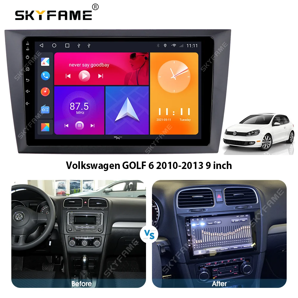 SKYFAME автомобильная рамка, лицевой адаптер, декодер Canbus Box, Android радиоприемник, комплект панели для приборной панели для Volkswagen Golf 6