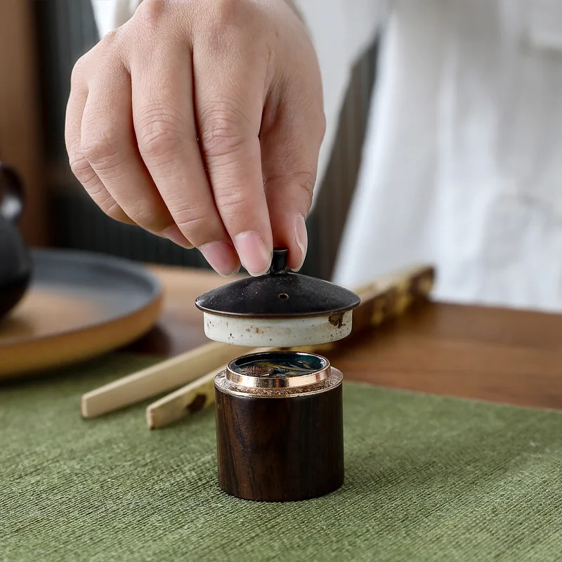 Blackwood Cloisonne Cover Solid Wood Accessories Teapot Top Bowl Cover Bracket Japanese Style Handmade Kung Fu Tea Set