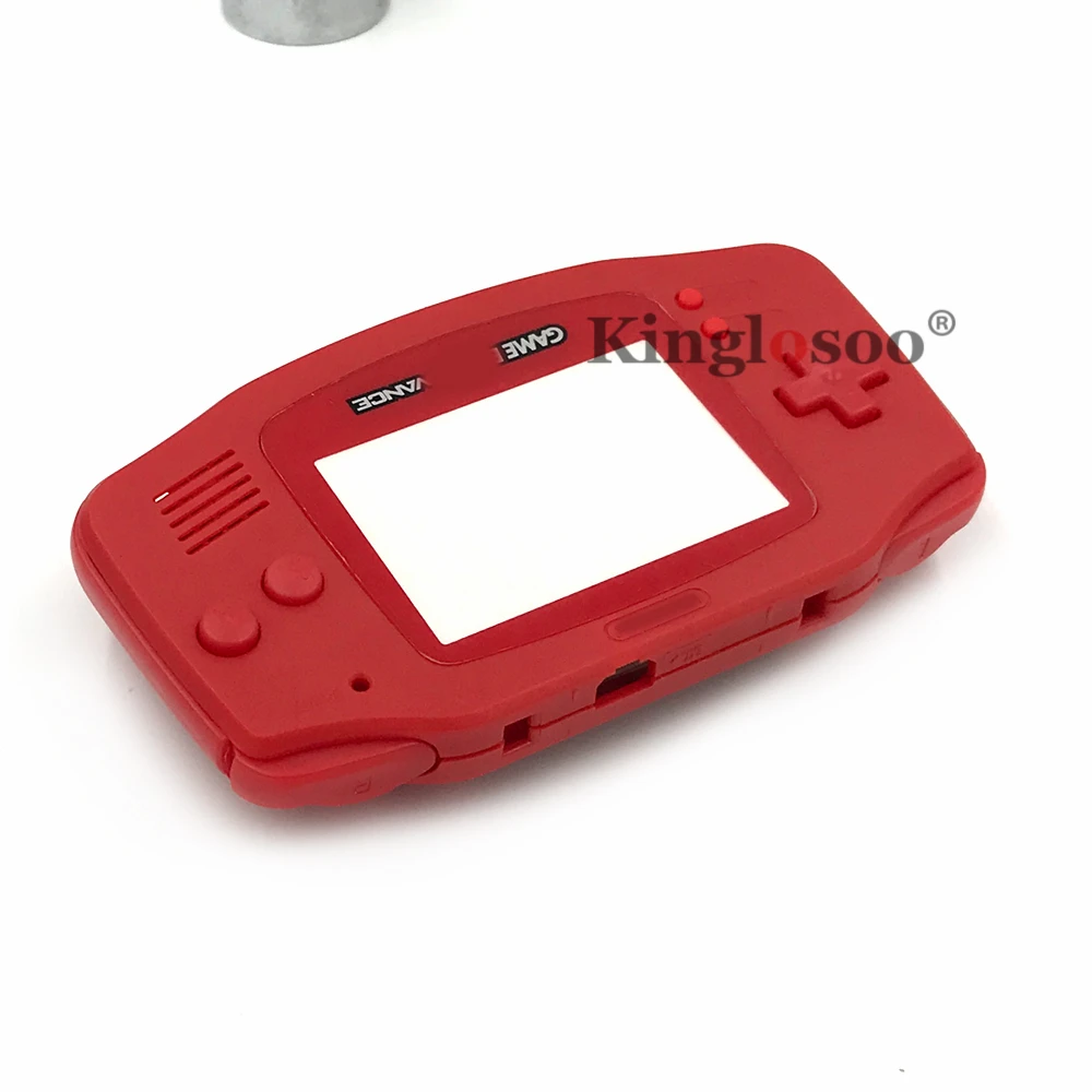 Полностью чистый красный чехол для Gameboy Advance GBA, запасные кнопки для объектива, резиновые накладки