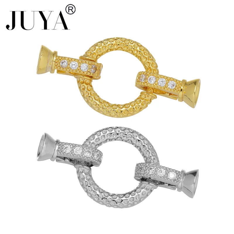 

JUYA DIY Creative Fastener Lobster Clasps For Jewelry Making AAA Cubic Zirconia Hook Connectors Handmade Jewelry Accessories