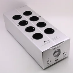 Bada 5610 EU plug Power Filter Schuko Socket 2 channel Power Supply Filter With USB and vu meter shown