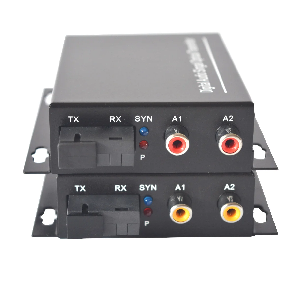 2 Ports Audio to Fiber Extender, Audio RCA over Fiber optic SC SM 20Km for Broadcasting System Audio Intercom, 1 TX & 1 RX