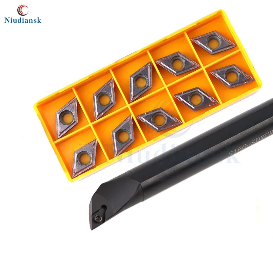 10pcs DCMT11T3 Carbide Inserts CNC Lathe Tool 1pc S16Q-SDXCR11 Internal Turning Tool Holder S20R-SDXCR11 S25S-SDXCR11 SDXCL Suit