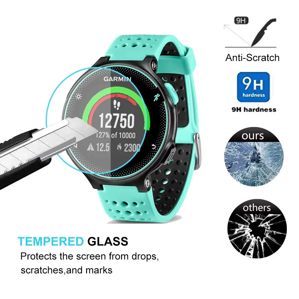 4pcs Tempered Glass Screen Protector Film For Garmin Forerunner 220/230/235 /620 /630 Sport Smart Watch Bracelet Protective Film