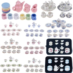 Ensemble de tasses à thé miniatures en porcelaine, échelle en céramique 1:12, maison de beurre, cuisine britannique, maison de courses, théière, jouets de bricolage, 1 ensemble