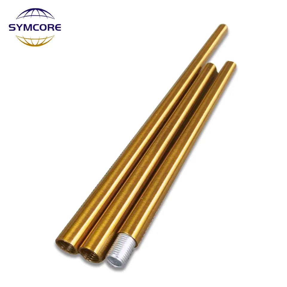 2pcs Gold Ancient Straight Rod Diameter 11.5MM Inner Thread M10 Straight Tube Table Lamp Floor Light Chandelier Hollow Tube