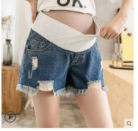 

New Pregnant Women's Shorts Summer Wear Low-waisted Denim Shorts Summer Wear New Spring Loose Pants for Pregnant Women Clothes