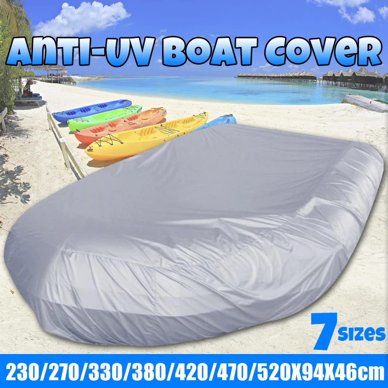 7 Sizes Kayak Rubber Boat Cover Inflatable Boat Dinghy Cover Waterproof UV Sun Dust Protection Tender Storage Suits 7.5-17ft