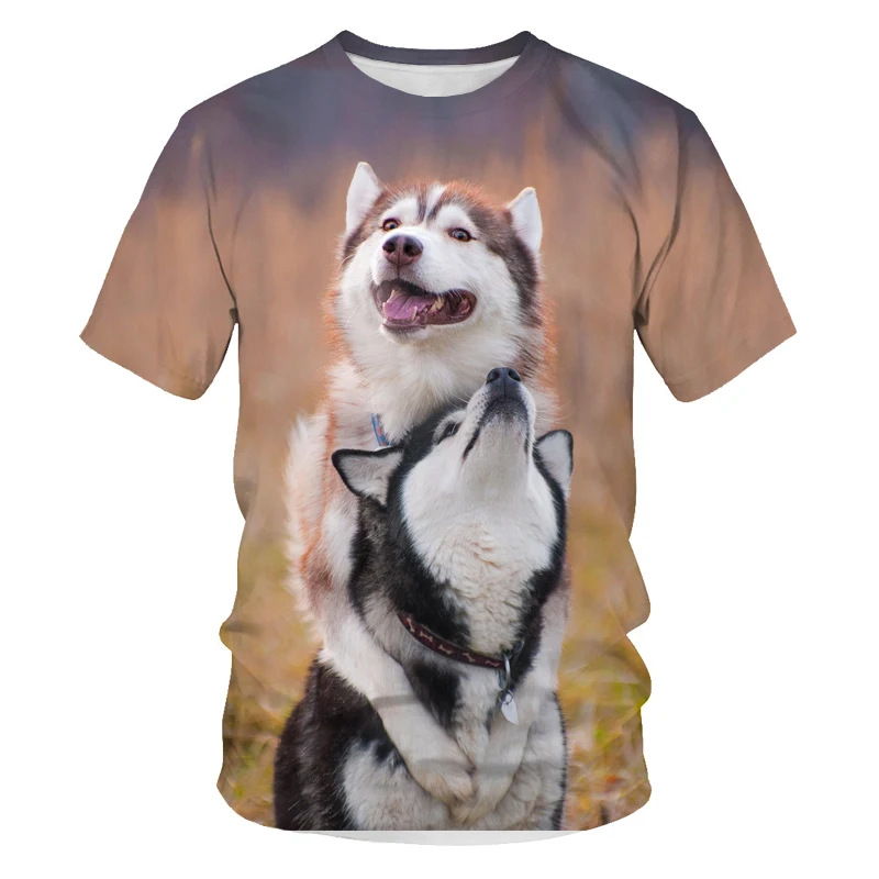 2021 3D Print Dog Husky Men's T-shirt Hot selling Jungle Camouflage Duck Fashion Casual Cool Oversized t-shirt