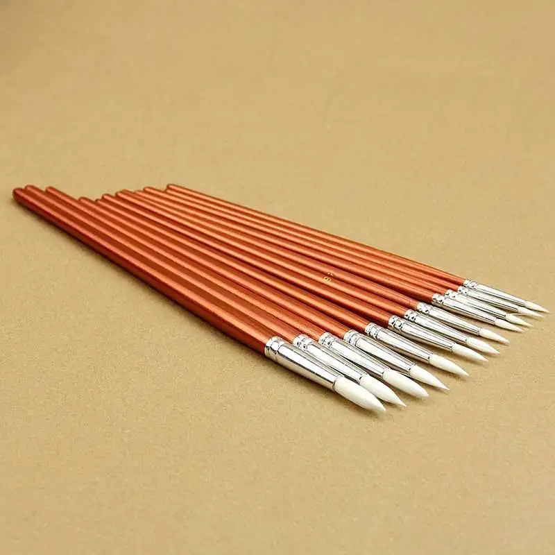 12pcs Professional Art Painting Brush Fine Wooden Painting Brushes For Students Drawing Acrylic Watercolor Oil Painting Brush