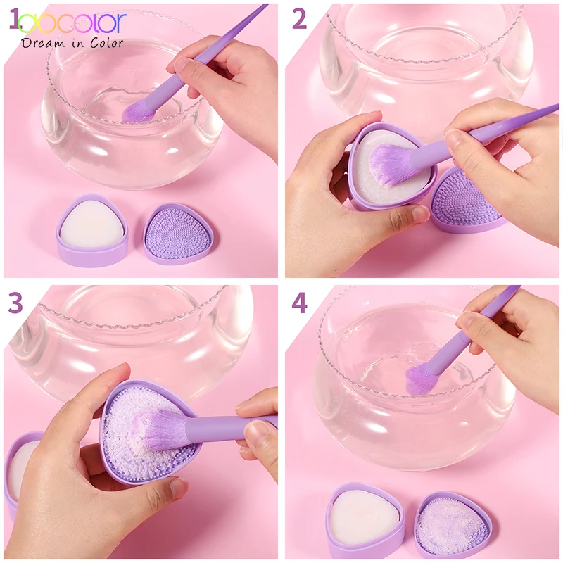 Docolor Makeup Brush Quick Cleaner Make Up Washing Brushes Cosmetic Remover Sponge Brush Cleaner Box Scrubber Board Tool