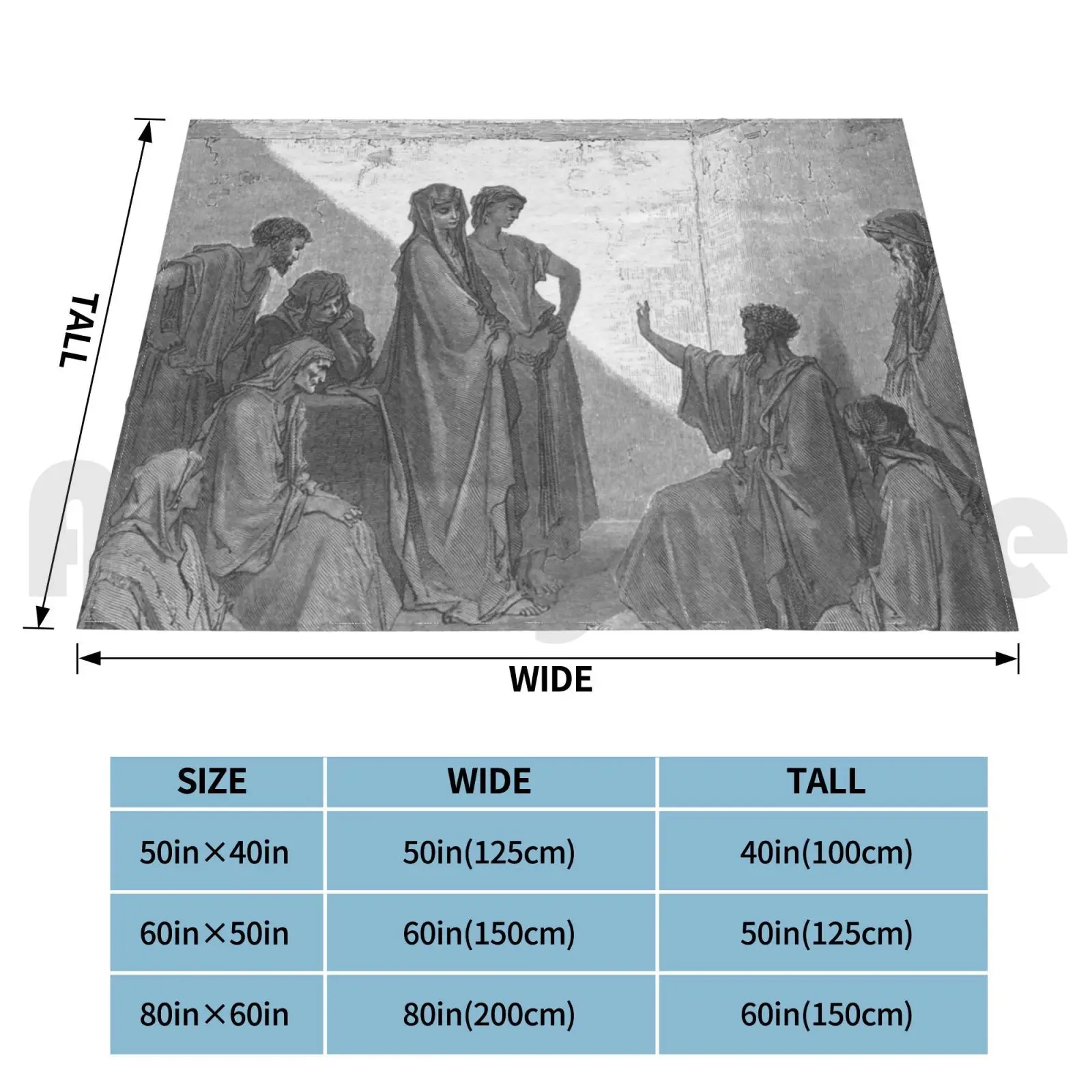 Blanket St. Peter In The House Of Cornelius [ Acts 10 : 28 ] From The Book 'bible Gallery' Illustrated By Gustave Dore