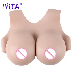 IVITA Artificial Silicone Breast Form 2 Colors Choices Fake Boobs K Cup for Crossdresser Transgender Drag Queen Shemale Cosplay