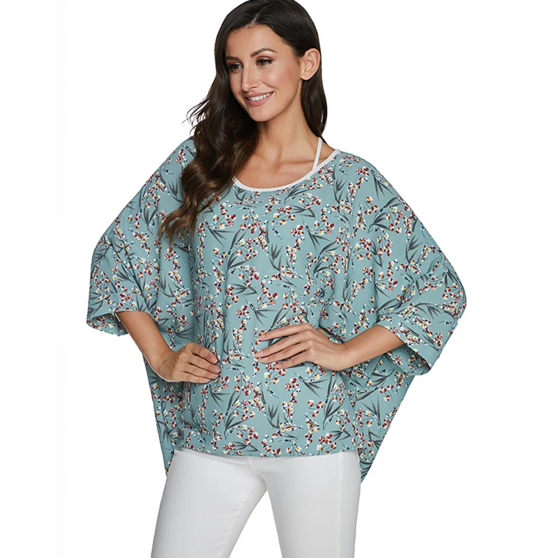 BHflutter Plus Size 2020 Blouse Women Floral Print Vintage Chiffon Blouses Shirts Ladies Casual Loose Summer Tops bluzki damskie