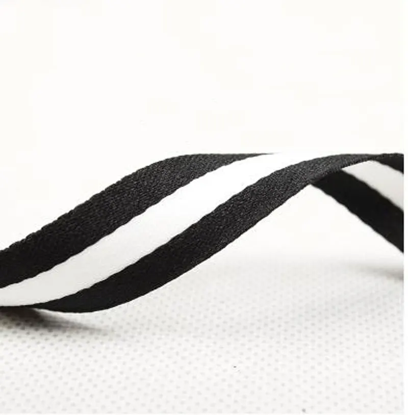 1M Width 10mm-40mm Black White Stripes Ribbon Webbing Handwork bow material gift wrap Sewing Fabric Accessories bias tape ruban