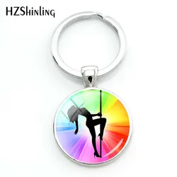 New Fashion Pole Dancing Womens Silhouette Key Chain Car Bag Pendant Holder Dancer Party Club Gift Jewelry