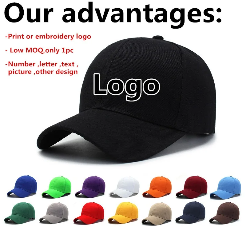 20 Colors Unisex casual sport hats with logo embroidered Men Women leisure sun hat Custom logo trucker hat Custom baseball cap