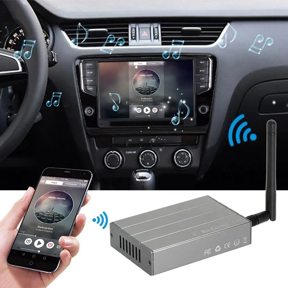 

New Aluminum Alloy Shell Car Multimedia Display Dongle 1080P WIFI Mirror Box Airplay Miracast GPS DLNA For Android