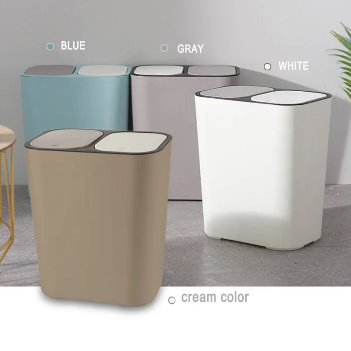 IDesign Badezimmer-Mülleimer Set, 2 Stück, Marineblau, Rechteckig & Platzsparend