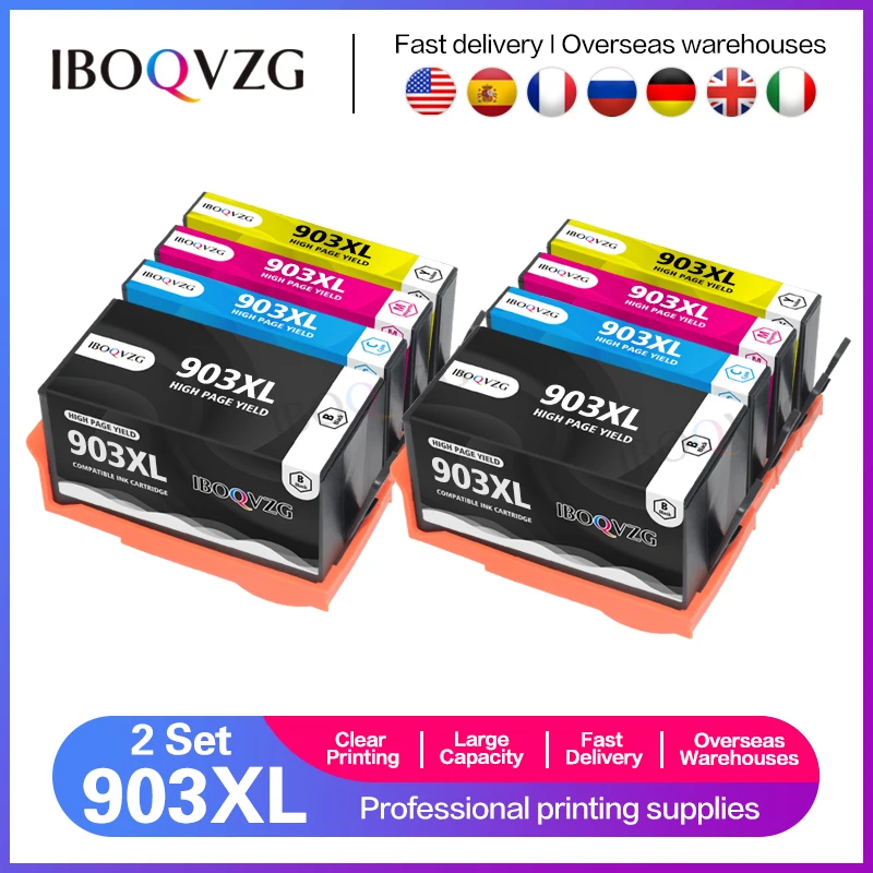 

IBOQVZG 4PK 903XL Compatible inks for HP 903 Ink Cartridge for OfficeJet 6950 6960 6970 6975 6978 6979 6963 6964 6965 Printer