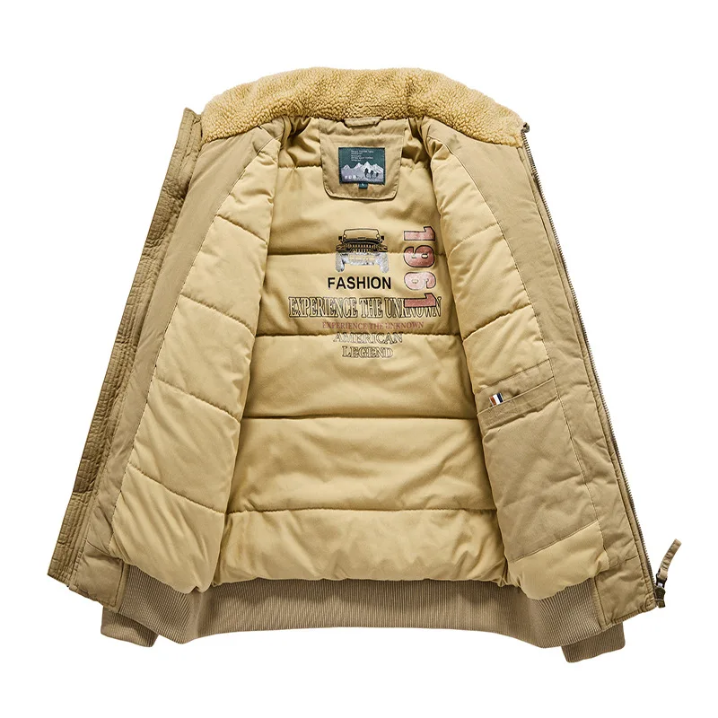 Giacca invernale da uomo parka spessore caldo collo di lana cappotti Bomber militare cappotto imbottito in cotone abbigliamento uomo taglie forti M-5XL