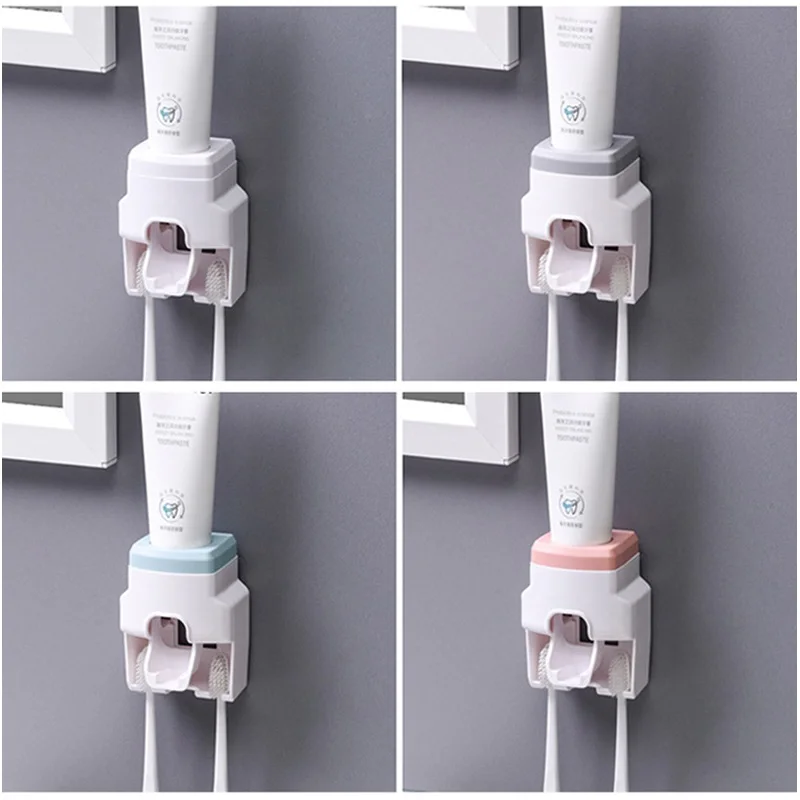 

Toothpaste Squeezing Machine Wall Hanging Hole-Free Toothbrush Holder Lazy Squeeze Artifact Tool Automatic Squeeze Bathroom Sets