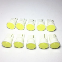 10pc T10 W5W led Car White Trunk light Wedge Side Bulb Car led Ceramic License plate lamp  194 168 COB LED parking lights 12V
