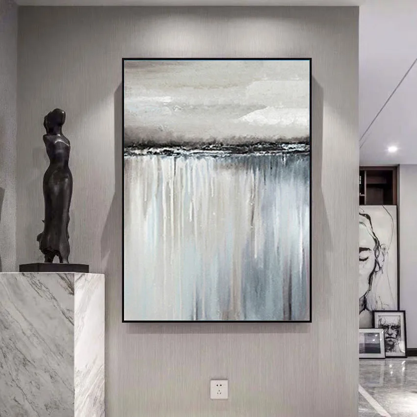 Abstract Hand Drawn Canvas Oil Painting Size Image Custom Wall Decor Living Room Mural Bedroom Porch Hotel Office Hanging Poster