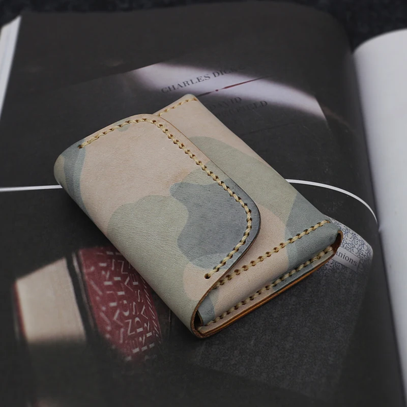 

Luxury Storage Coin Purses Cowhide Leather Fog Camouflage Credit Card Wallet Casual Hasp Coin Pouch Unisex Money Bag