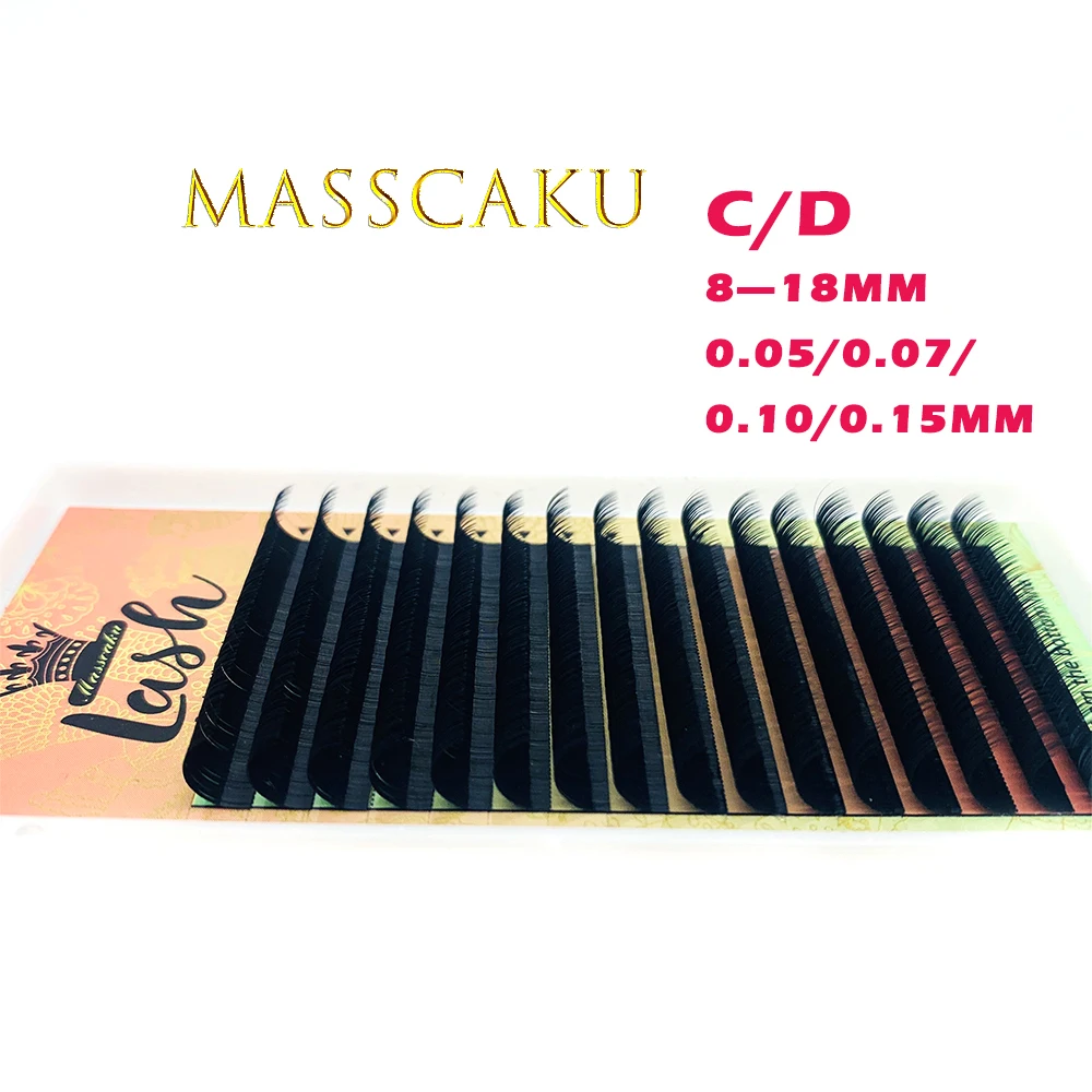 MASSCAKU Maquiagem Makeup Lashes 1 Cases Individual Eyelash High Quality Soft Natural Faux Cils