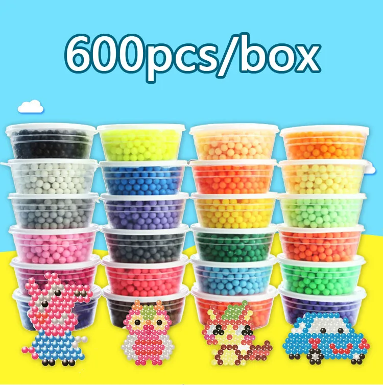 600pcs /box Water Spray Magic Beads kids perlen toys supplement 3D  puzzle Educational Toys For Children игрушки для детей